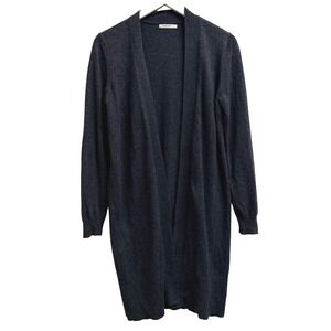 WoolOvers Merino Extra‎ Fine Cardigan Sweater Dark Gray Size Small Open Front